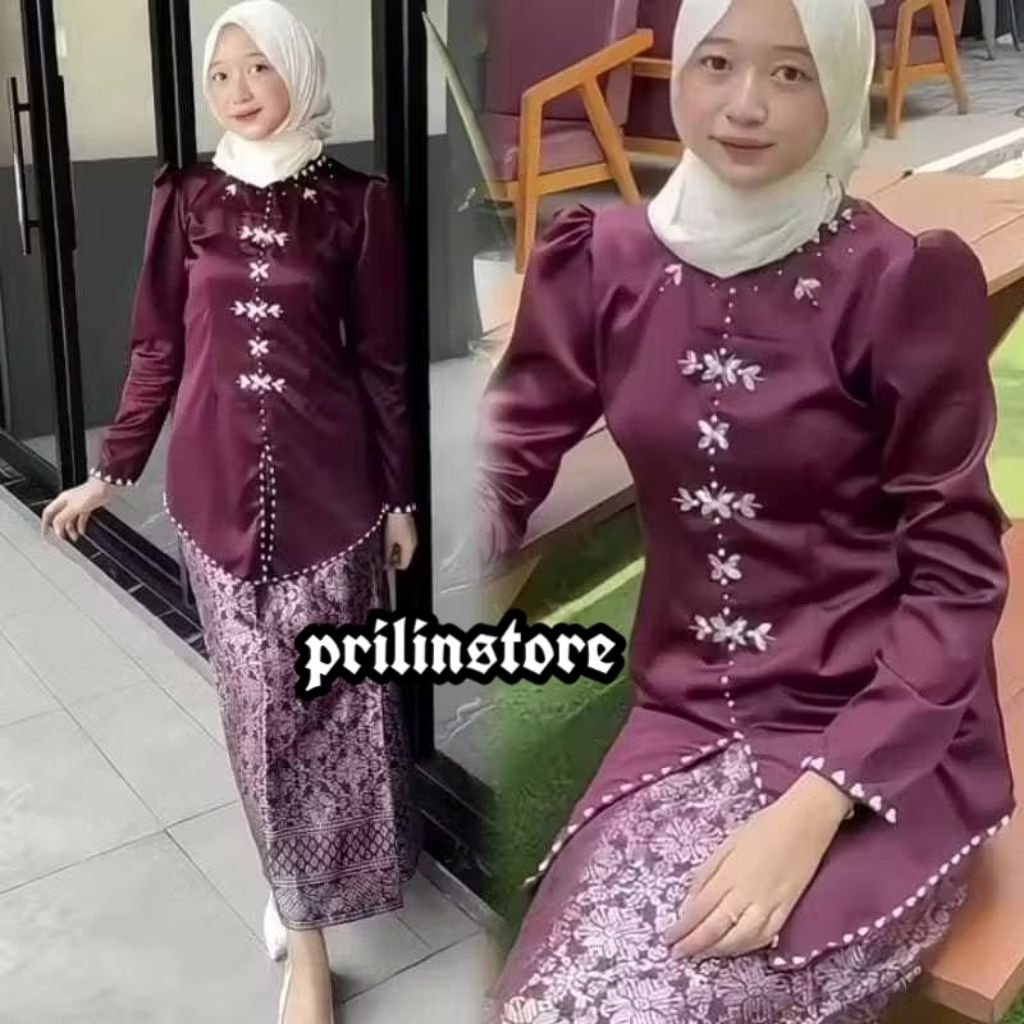 Jual Alana one set Baju kurung Melayu Rok songket modern premium ...
