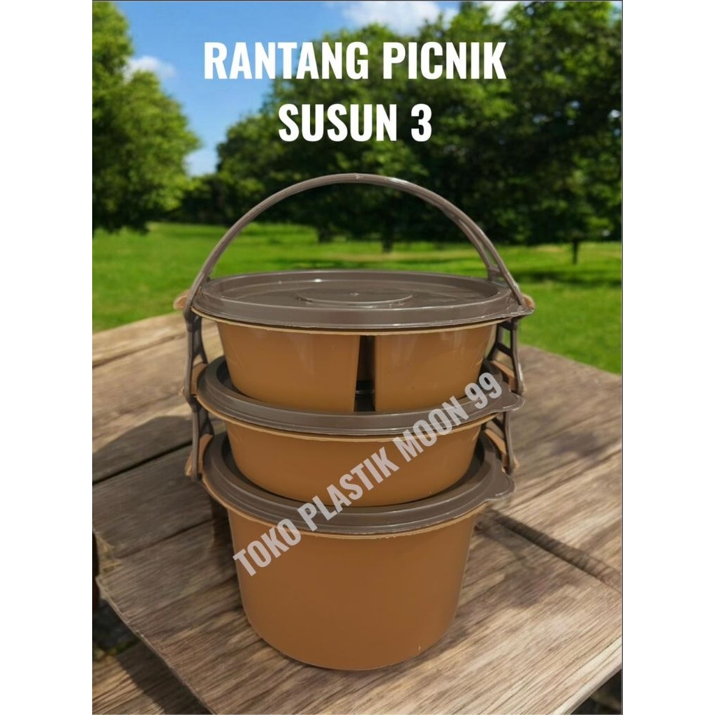 Jual RANTANG PICNIK SUSUN 3 PLASTIK | Shopee Indonesia