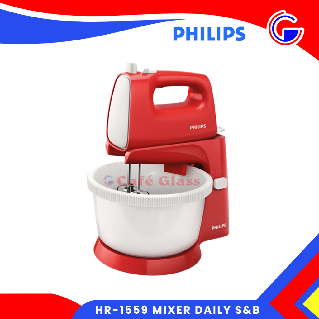 Mixer Daily Stand & Bowl Philips - 5 Speed + Turbo - Philips Mixer Kue Hr-1559 - Pengocok Telur