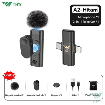 TNW A2 A3 Wireless Microphone 2 In 1 Magnetic Lavalier Mikrofon HP Clip On Mic Portable
