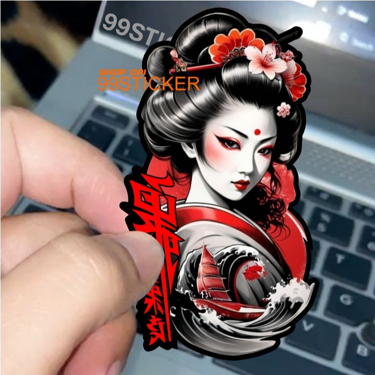 Jual A5, sticker samurai Japan wanita, samurai Japan, stiker reflektive ...