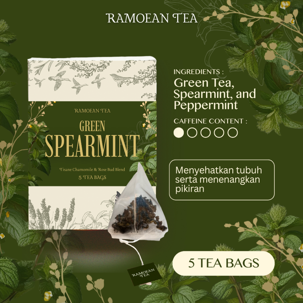 Jual Green Spearmint Tea - Teh Hijau - Tea Bag - Ramoean Tea | Shopee ...