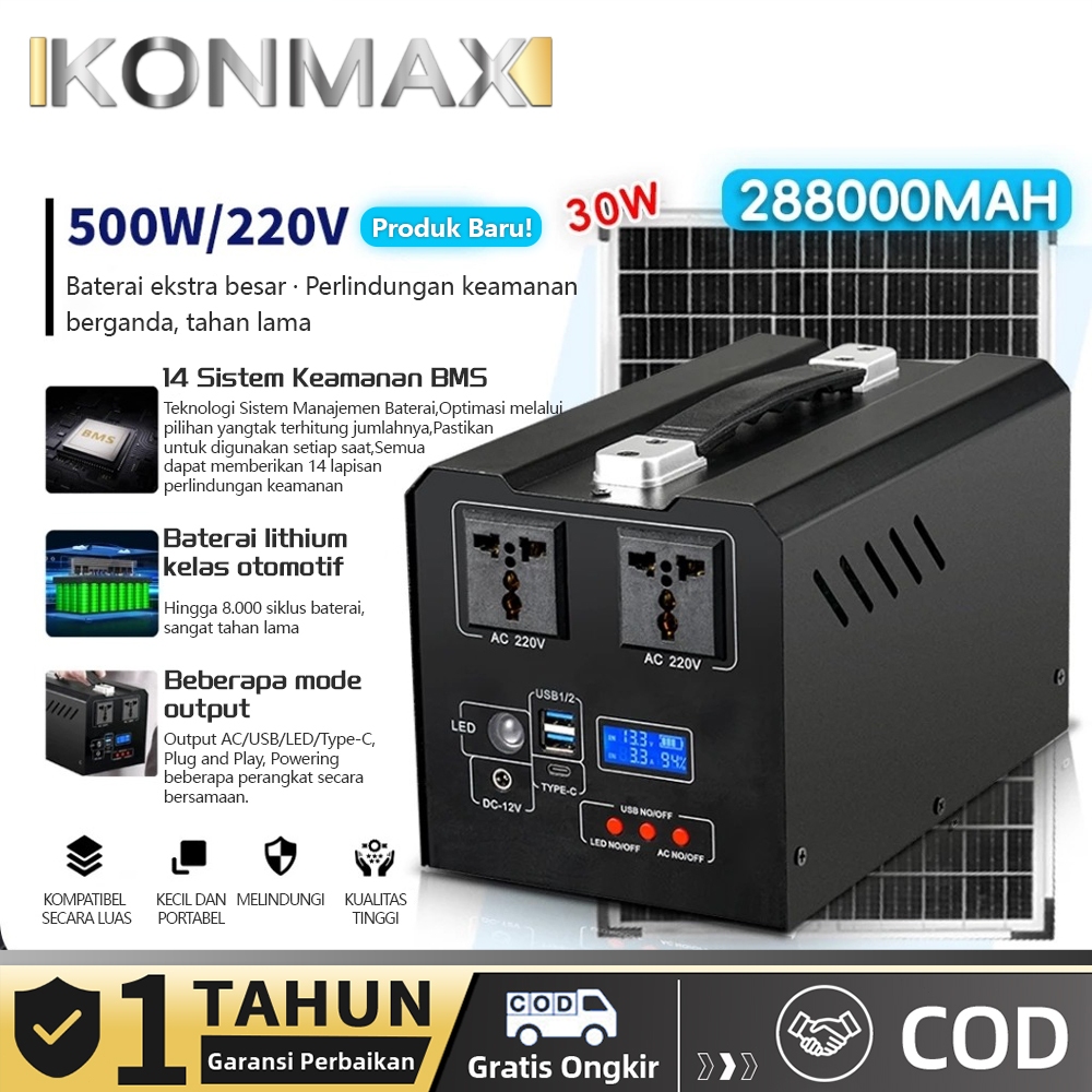Jual Catu Daya Outdoor Suplai Daya Portabel 500W/220V Power Station ...