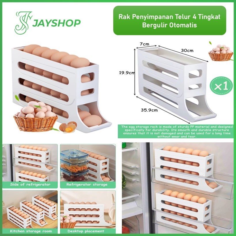Jual Rak Penyimpanan Telur Bergulir 4 Tingkat Otomatis Rak Telur ...