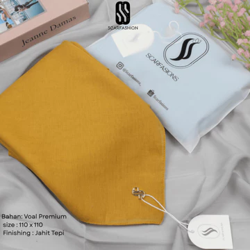 Jilbab Khaki Muda PNS Hijab Segiempat Voal Premium Kerudung Dinas ASN Warna Khaky By Scarfasions