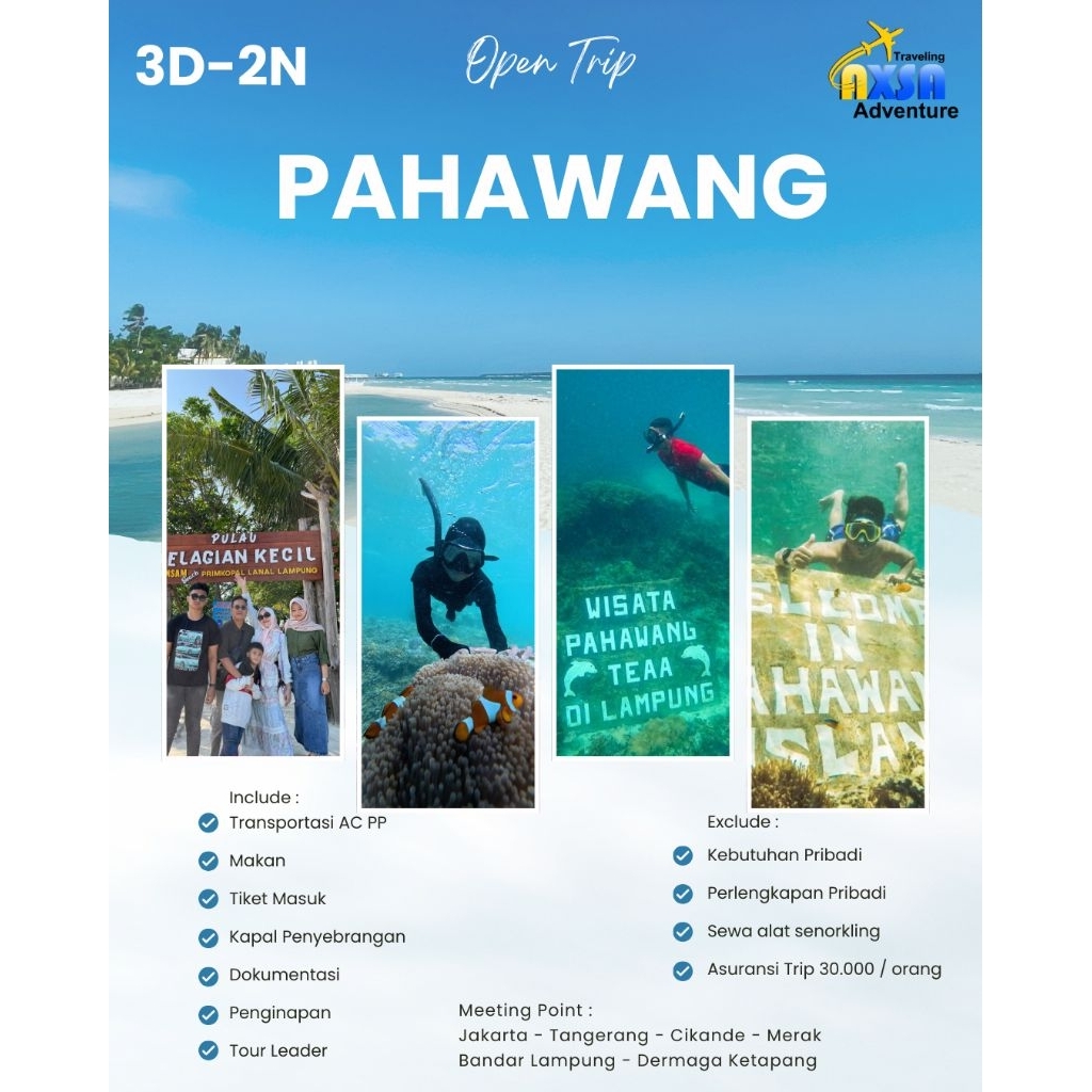 Jual Open Trip Pahawang 3D-2N Axsa Adventure | Shopee Indonesia