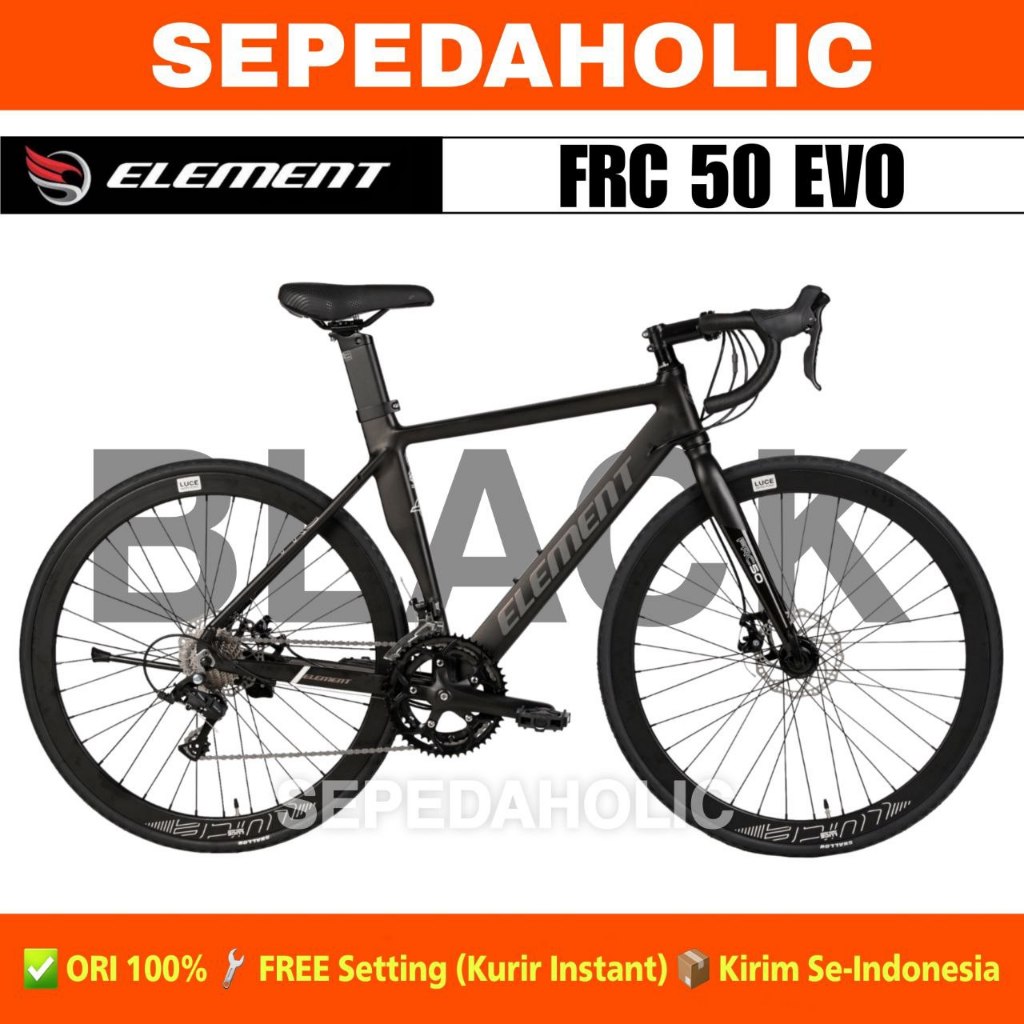 Jual Sepeda Roadbike ELEMENT FRC 50 EVO Alloy 18 Speed Balap | Shopee ...