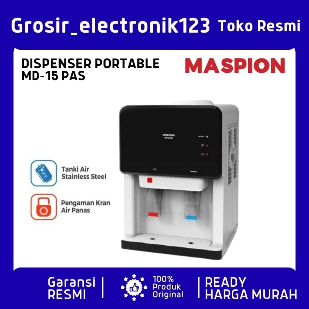 Jual MASPION Dispenser Air Minum Galon Meja Portable MD15PAS Hot and ...