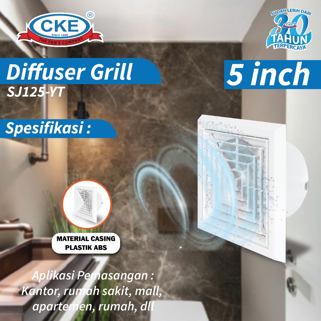 Jual Grill Plafon Kotak 5 inch Diffuser Plafon Kotak 5 inch 4 Way ...