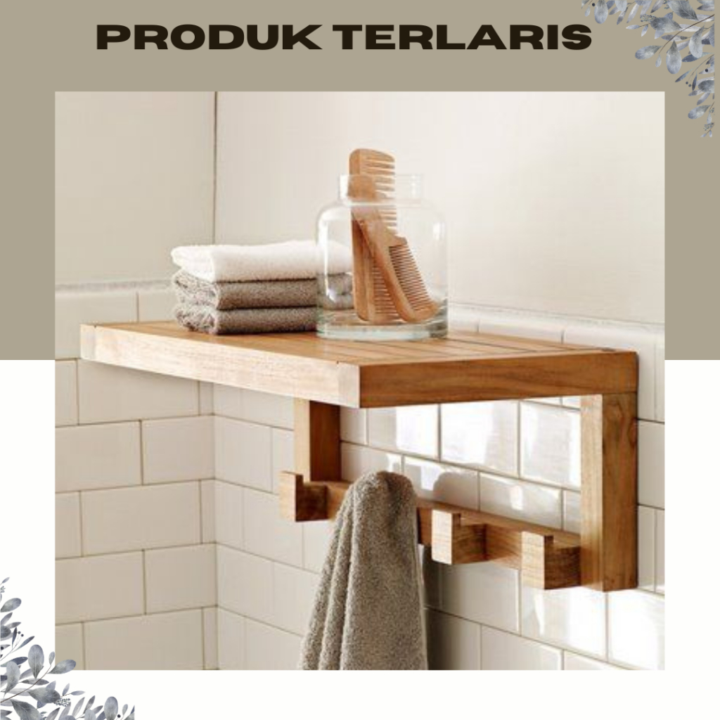 Jual Rak Handuk Kayu Jati Serbaguna Minimalis Modern | Shopee Indonesia