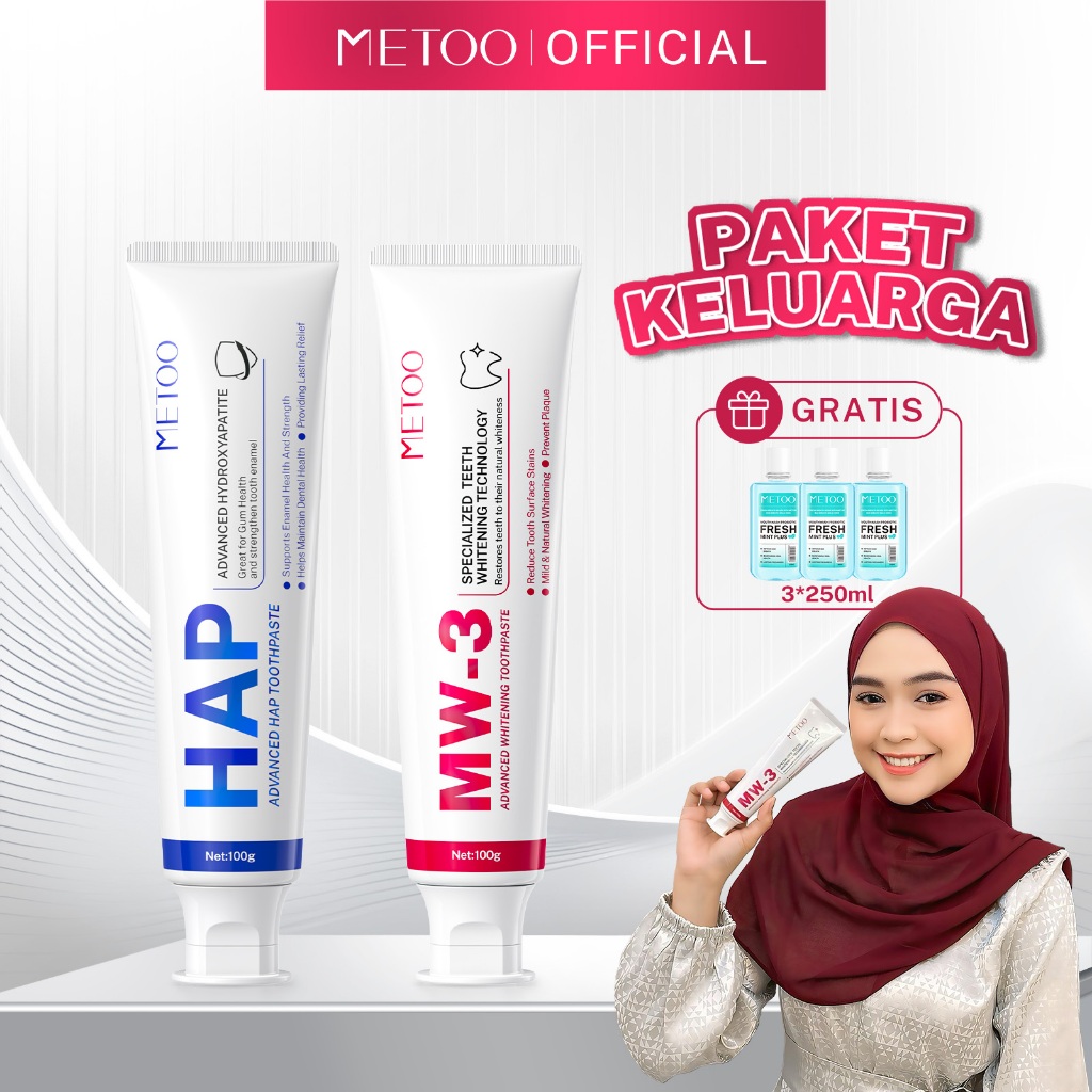 Jual [B2G6] BPOM - METOO Tooth Paste 2x100gr/Fresh Mint Mouthwash ...