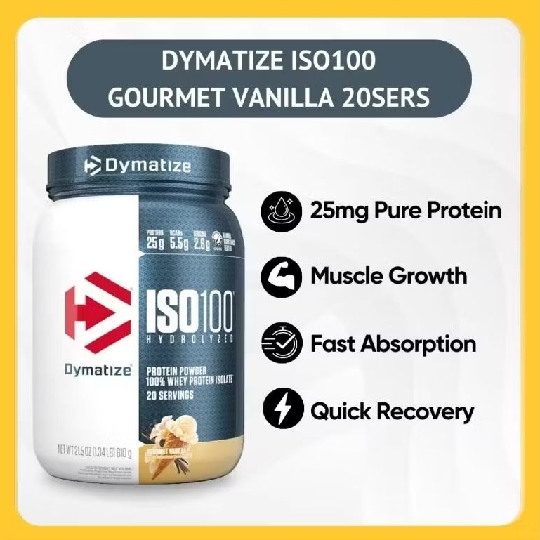 Jual Dymatize ISO 100 Hydrolyzed Whey Isolate Protein Powder 20 ...