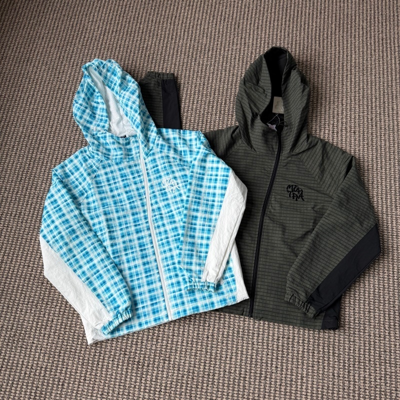 Jual mertra - Asymmetrical Plaid Softshell Jacket [GREEN/BLUE
