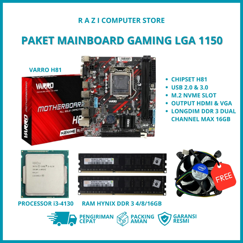 Jual Paket Pc Gaming Fullset Motherboard Varro H81 Lga 1150 - Mainboard ...