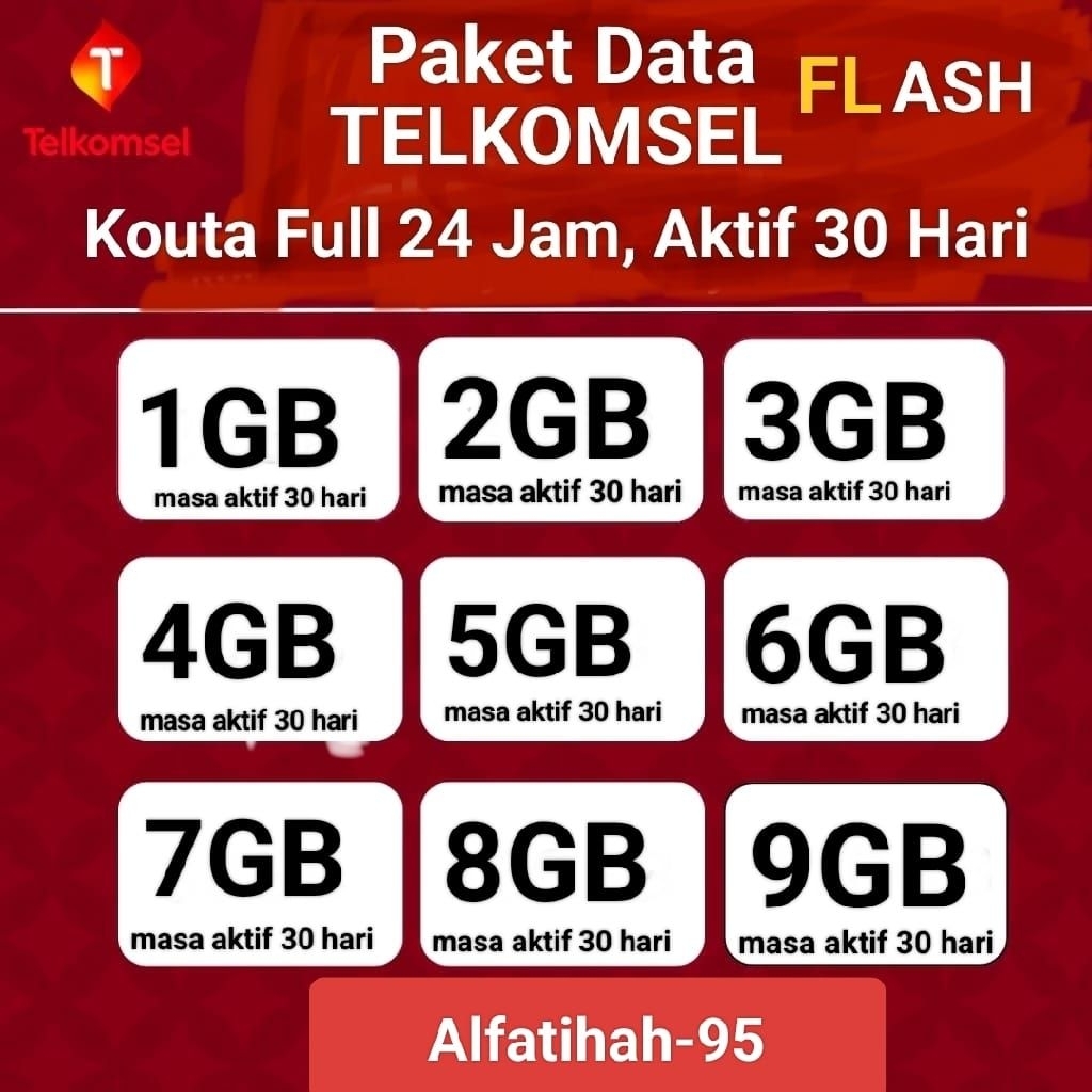 Jual Paket Data Flash Telkomsel TERmurah full kuota utama 24 jam All ...