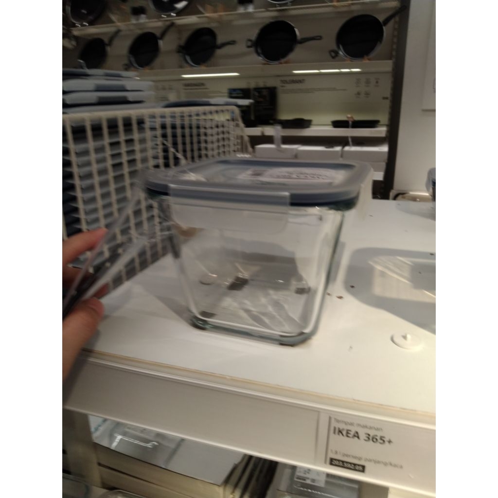 Jual Food container storage kaca tutup plastik snap lock persegi tahan ...