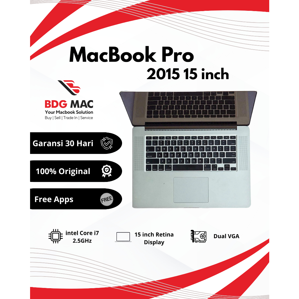 Jual MacBook Pro Retina 2015 15 inch i7 16GB 512GB MJLT2 Dual VGA