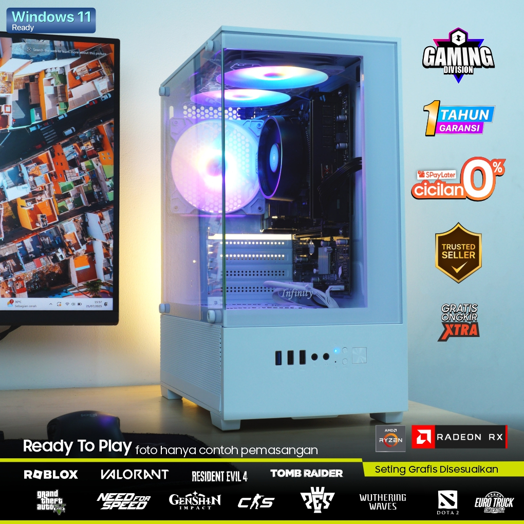 Jual Komputer Ryzen 3 3200G Radeon Vega RAM 16GB SSD 256GB Casing ...