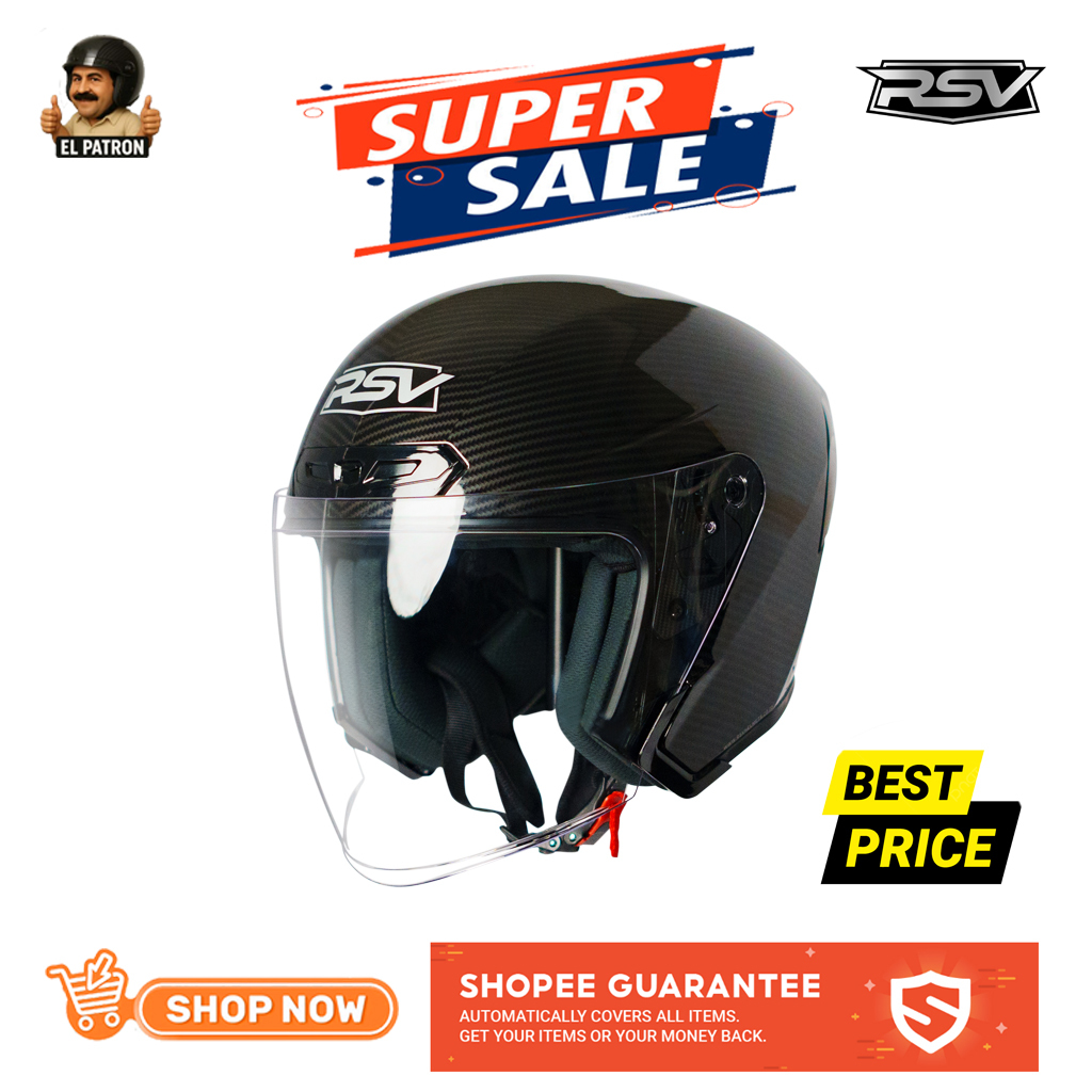 Jual Helm RSV Windtail CARBON Glossy - 100%ORIGINAL Half Face Pria ...