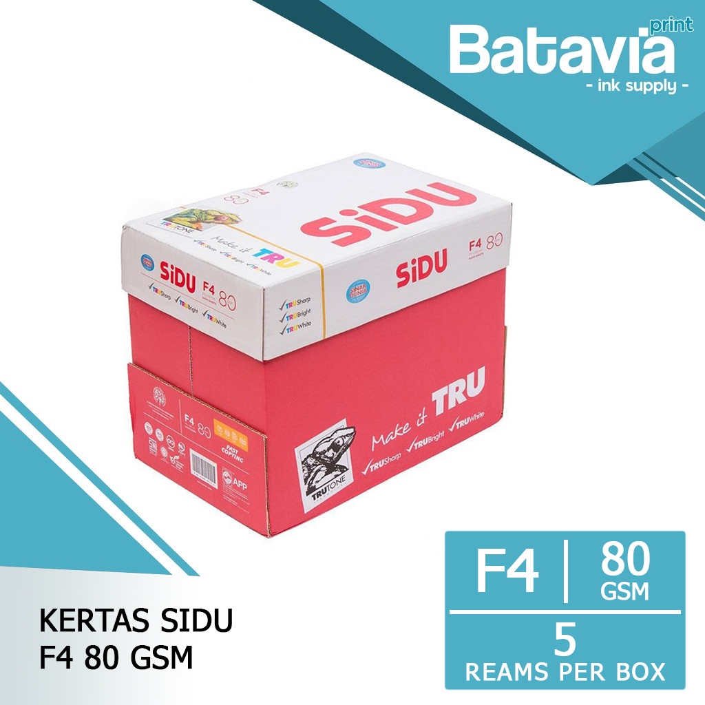 Jual Kertas HVS F4 80 GSM SIDU 1 Box / 5 Rim | Shopee Indonesia