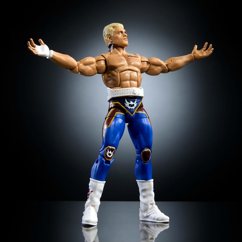 Mattel WWE Elite Action Figure & Accessori, 15,2 cm da collezione Cody Rhodes con 25 punti di articolazione, look realistico e mani intercambiabili