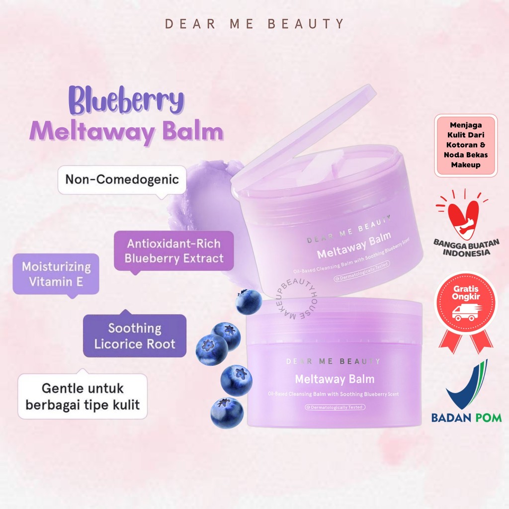 Jual DEAR ME BEAUTY Meltaway Cleansing Balm Blueberry 100g | Shopee ...