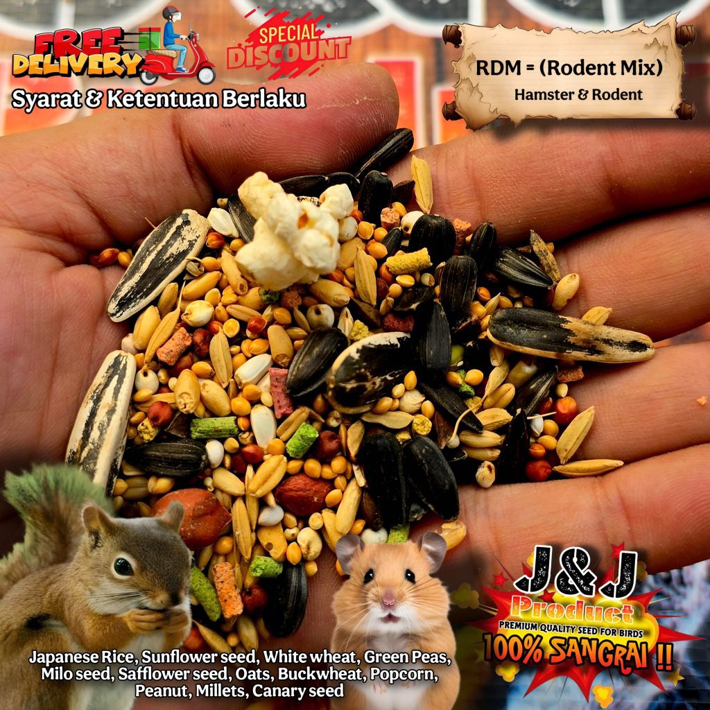 Jual Makanan Hamster & Rodent J&J Rodent Mix (RDM) 500gr | Shopee Indonesia