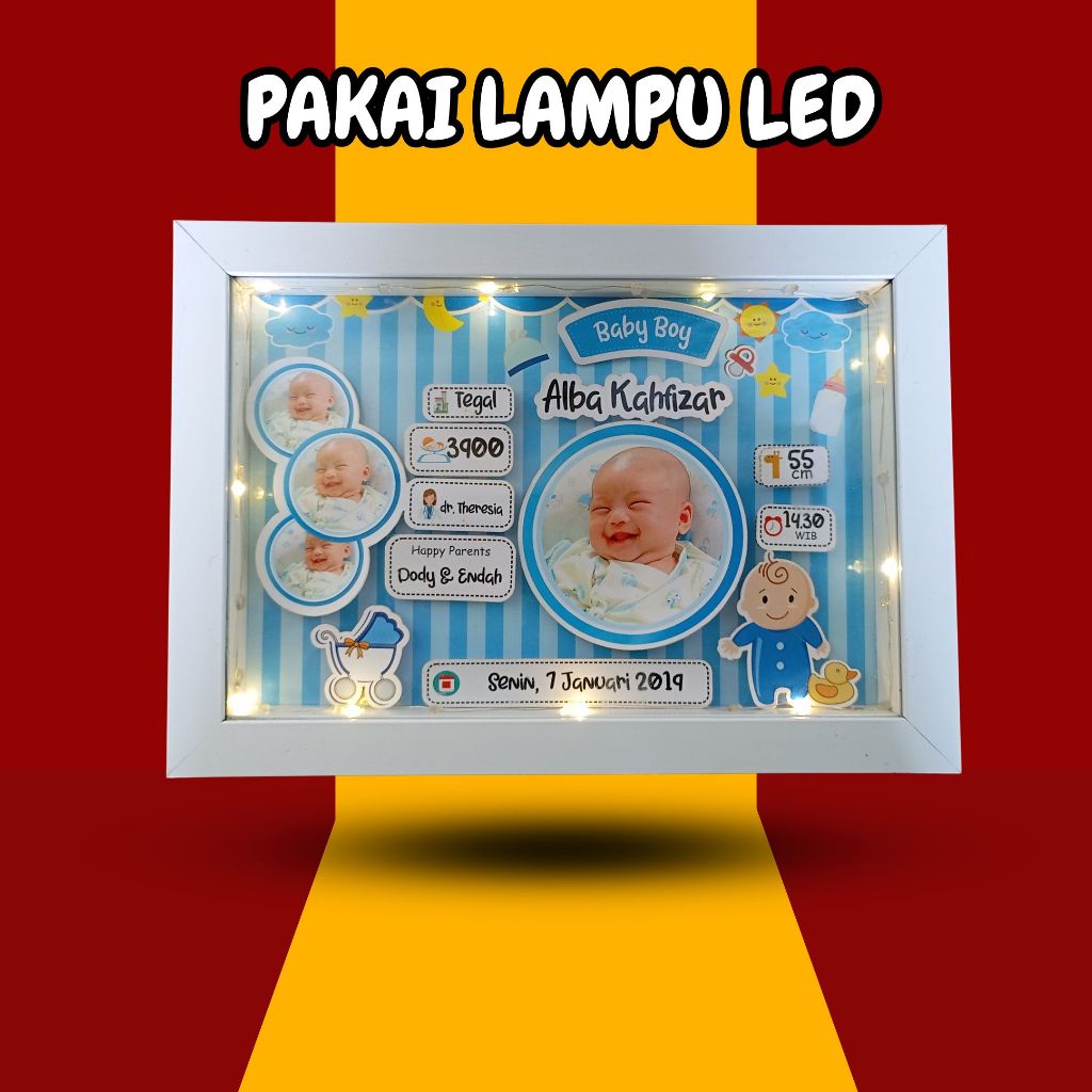 Jual FOTO BINGKAI BIODATA BAYI 3D /POP UP FRAME /KADO HADIAH BAYI ...