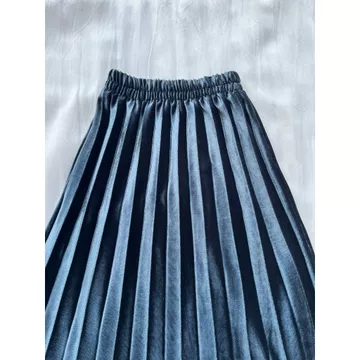 Rok Plisket Bludru Velvet Panjang Premium