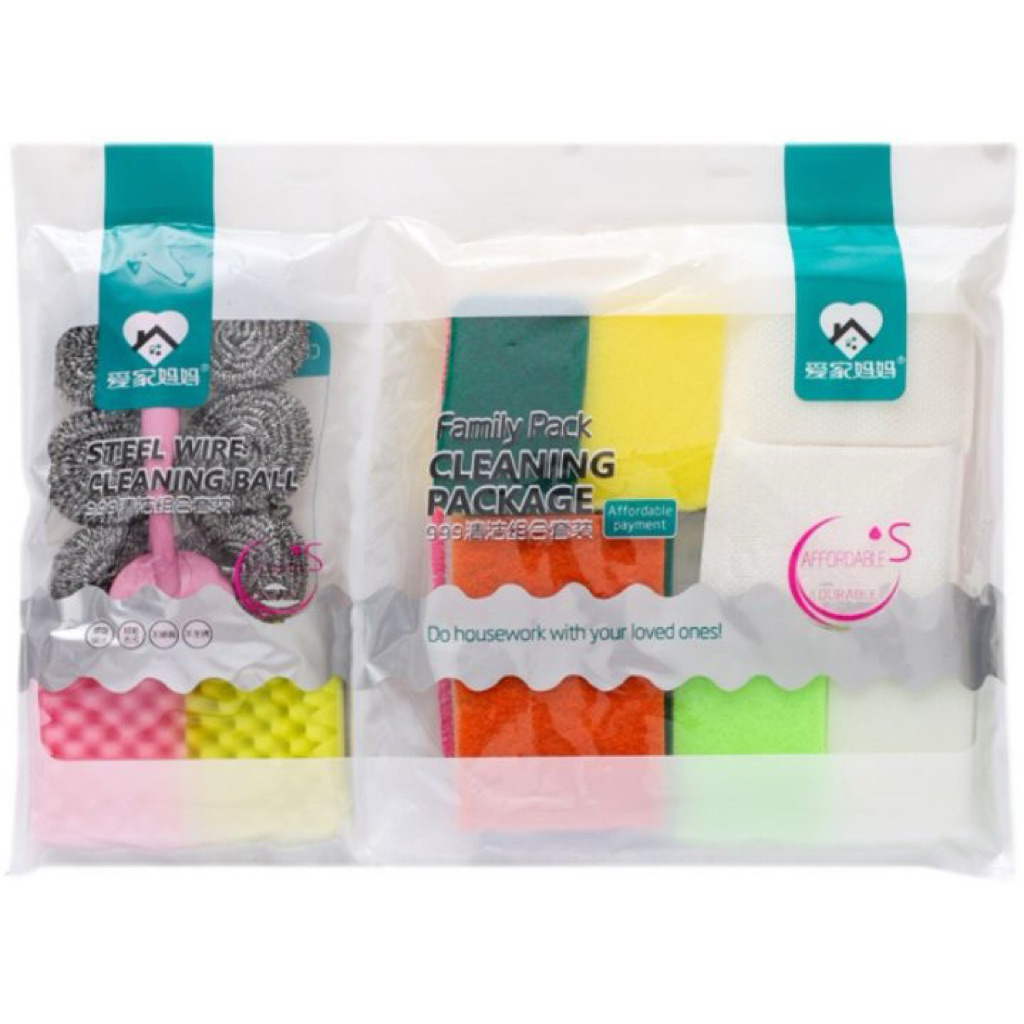 Jual Cleaning Package Set Spons Cuci Piring + Kawat Besi + Lap ...