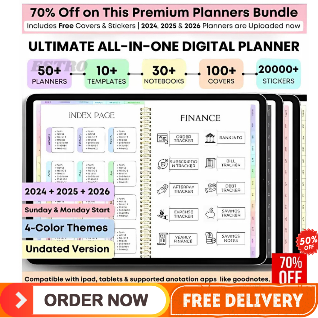 Jual Digital Planner tahun 2025 & 2026 dan Undated - Super Iengkap ...
