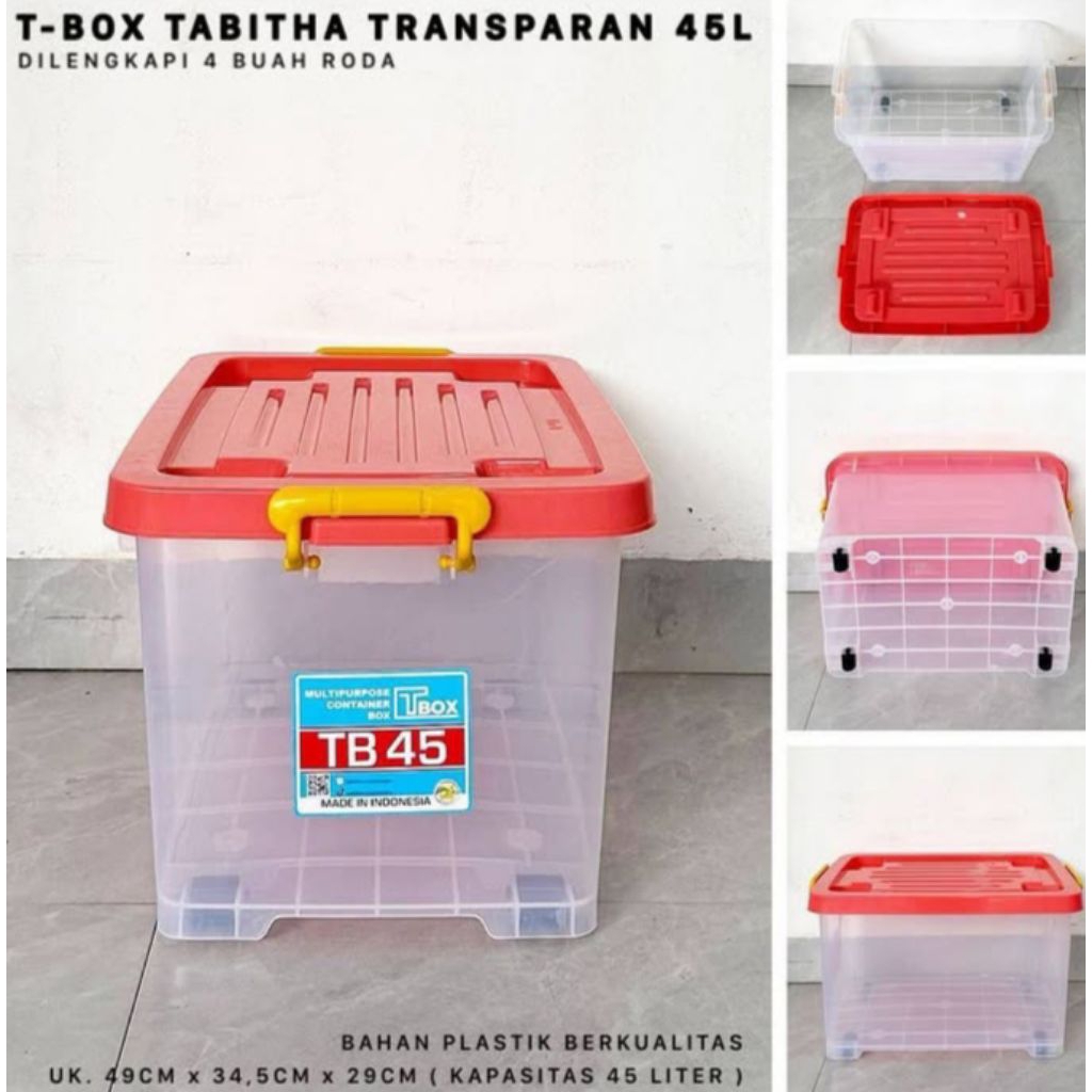 Jual Container T-box tabitha transparan 16L/30L/45L | Shopee Indonesia