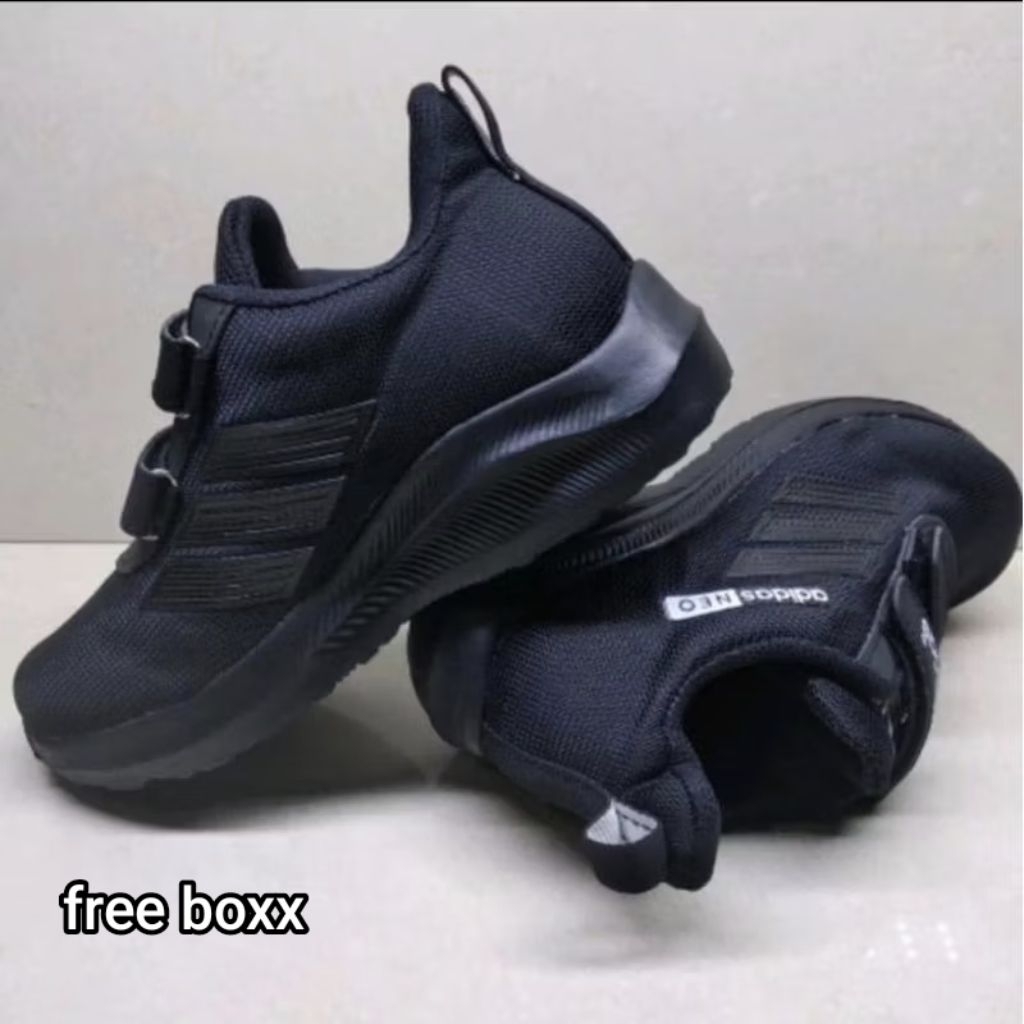Jual SEPATU ADS NEO ANAK SEKOLAH SD TK PAUD SIZE 27-38 HITAM POLOS ...