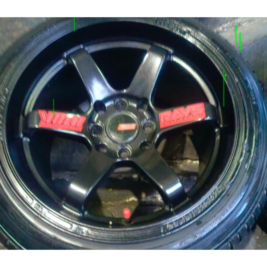 Jual 4 velg R15 pcd 114/100 volks ray TE 37 hitam glosy isi 4 tanpa Ban ...