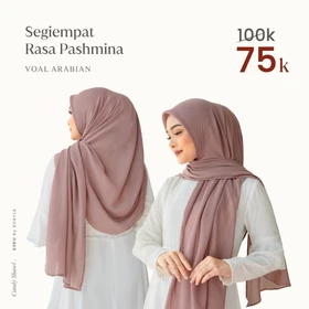 Khayla Indonesia Segiempat Rasa Pashmina Voal Arabian Candy Shawl Kerudung Segi Empat