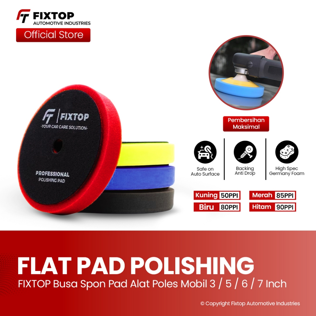 Jual FIXTOP Busa Poles Mobil 3 5 6 7 inch Spon Pad Alat Compounding ...