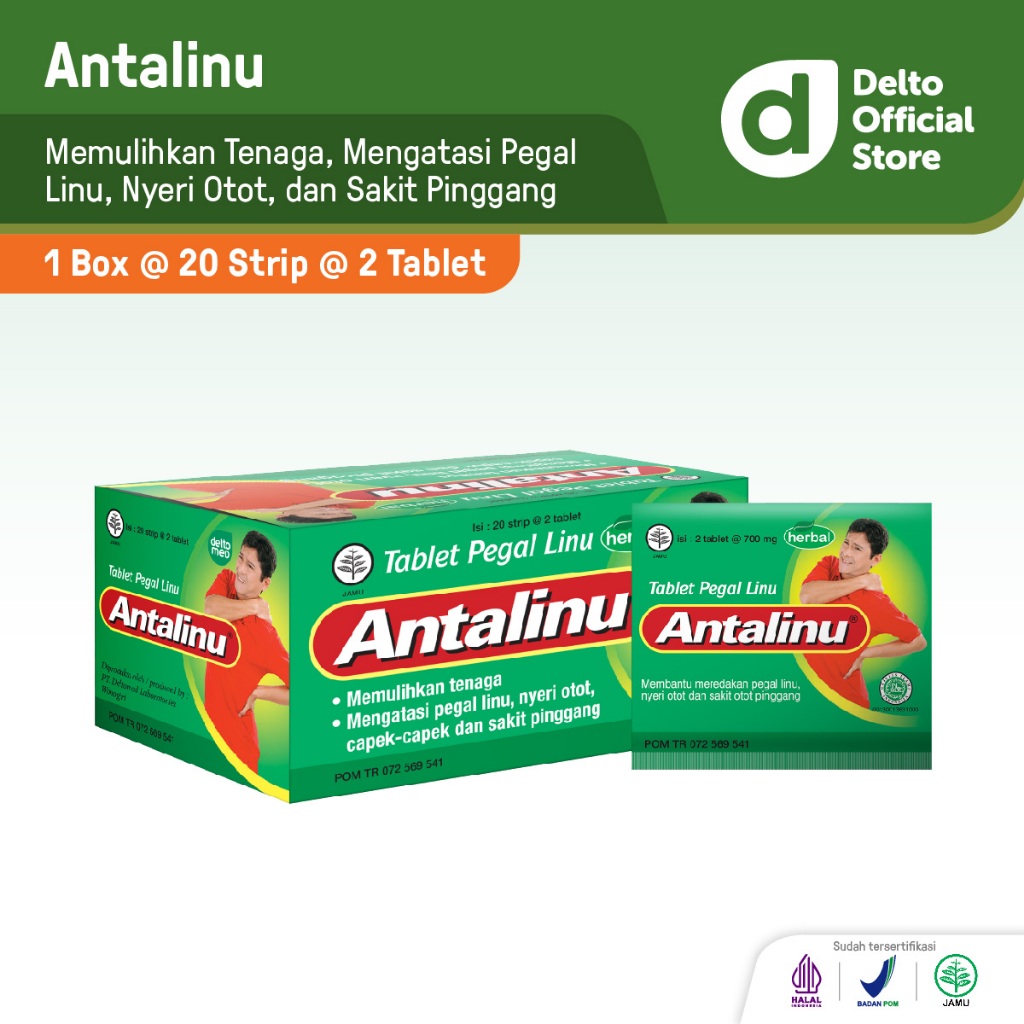 Antalinu Tablet Herbal - Memulihkan Tenaga Pegal Linu Nyeri Otot Capek-Capek Sakit Pinggang