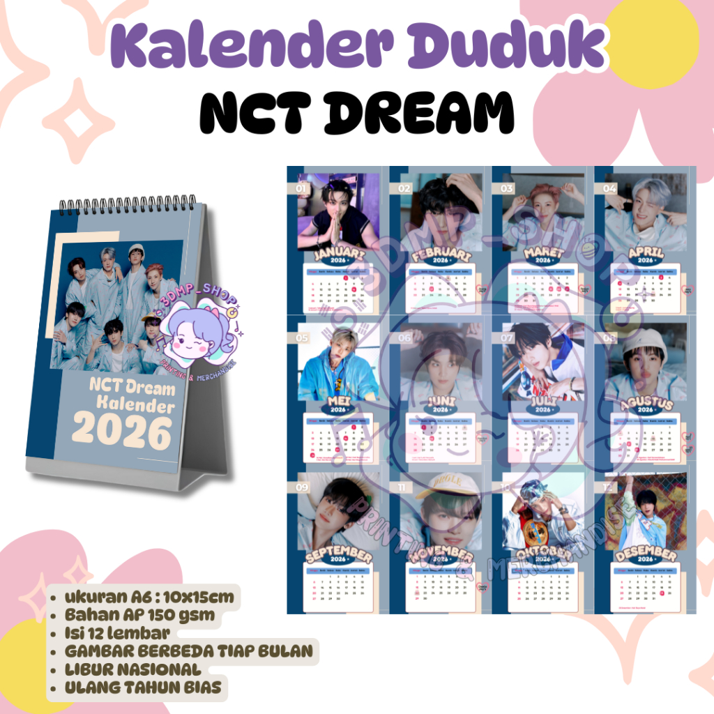 Jual KALENDER 2026 KPOP NCT DREAM jaemin chenle jisung renjun jeno mark ...