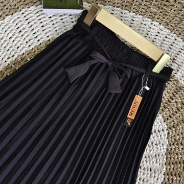 Rok Plisket Premium Wanita Panjang 90cm – Rok Maxi Muslimah Elegan All Size Pinggang Karet
