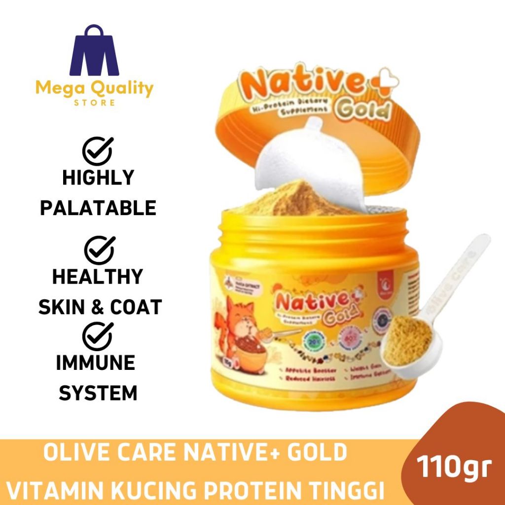 Jual Olive Care NATIVE+ GOLD Vitamin Kucing Protein Tinggi untuk ...