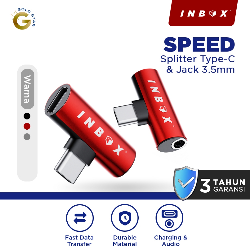 Jual Splitter Converter Inbox Speed Type-C Android Dual Konektor 2in1 ...