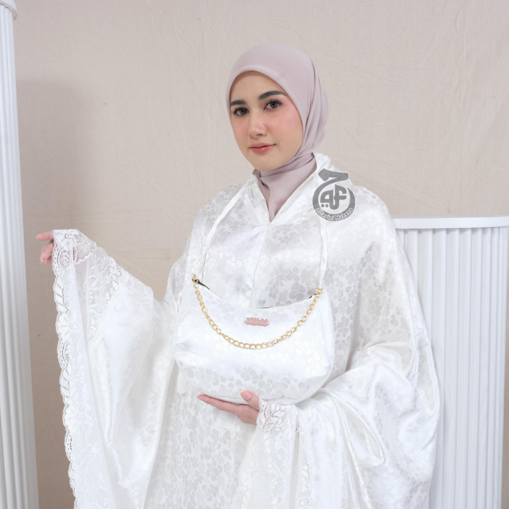 Mukena Sutra Silk Jacguard Khaliza Mewah Jumbo 2 in 1 Premium Luxury Armany Silk Mix Renda Brukat