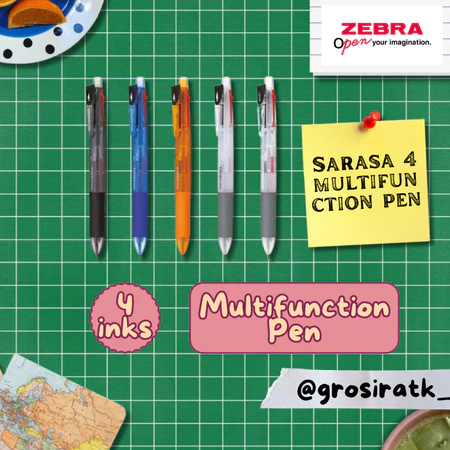 Pulpen multifungsi 4 warna dan 1 pensil untuk pelajar dan mahasiswa