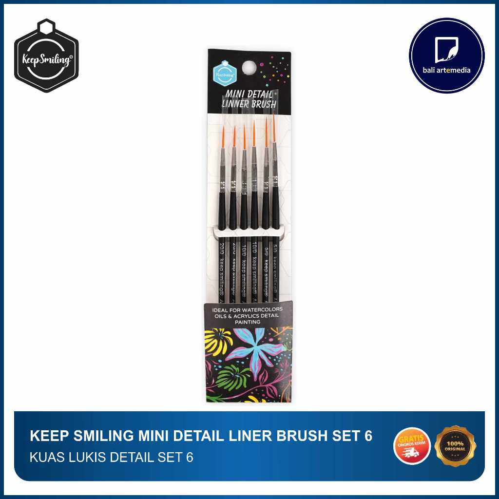 Jual Keep Smiling Mini Detail Brush Set 6 - Kuas Detail - Kuas Lukis ...