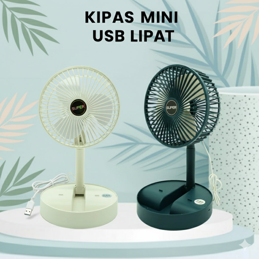 Kipas Angin Lipat Kipas Meja - Kipas Mini USB Fan Portable Telescopic Kipas Folding Desktop Portable Pakai Kabel