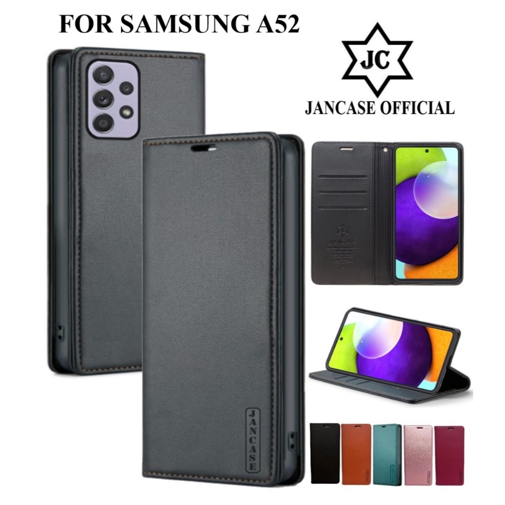 Jual flip case wallet SAMSUNG A52 kulit premium bisa buka tutup