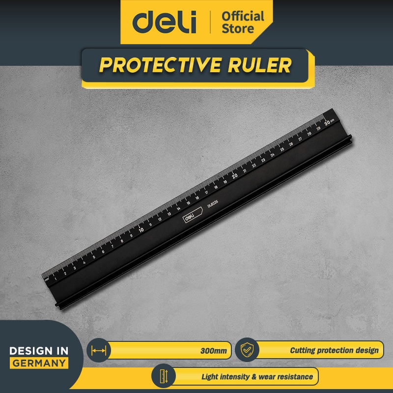 Jual Deli Tools / Deli Penggaris Safety / Protective Ruler 450 & 500mm ...