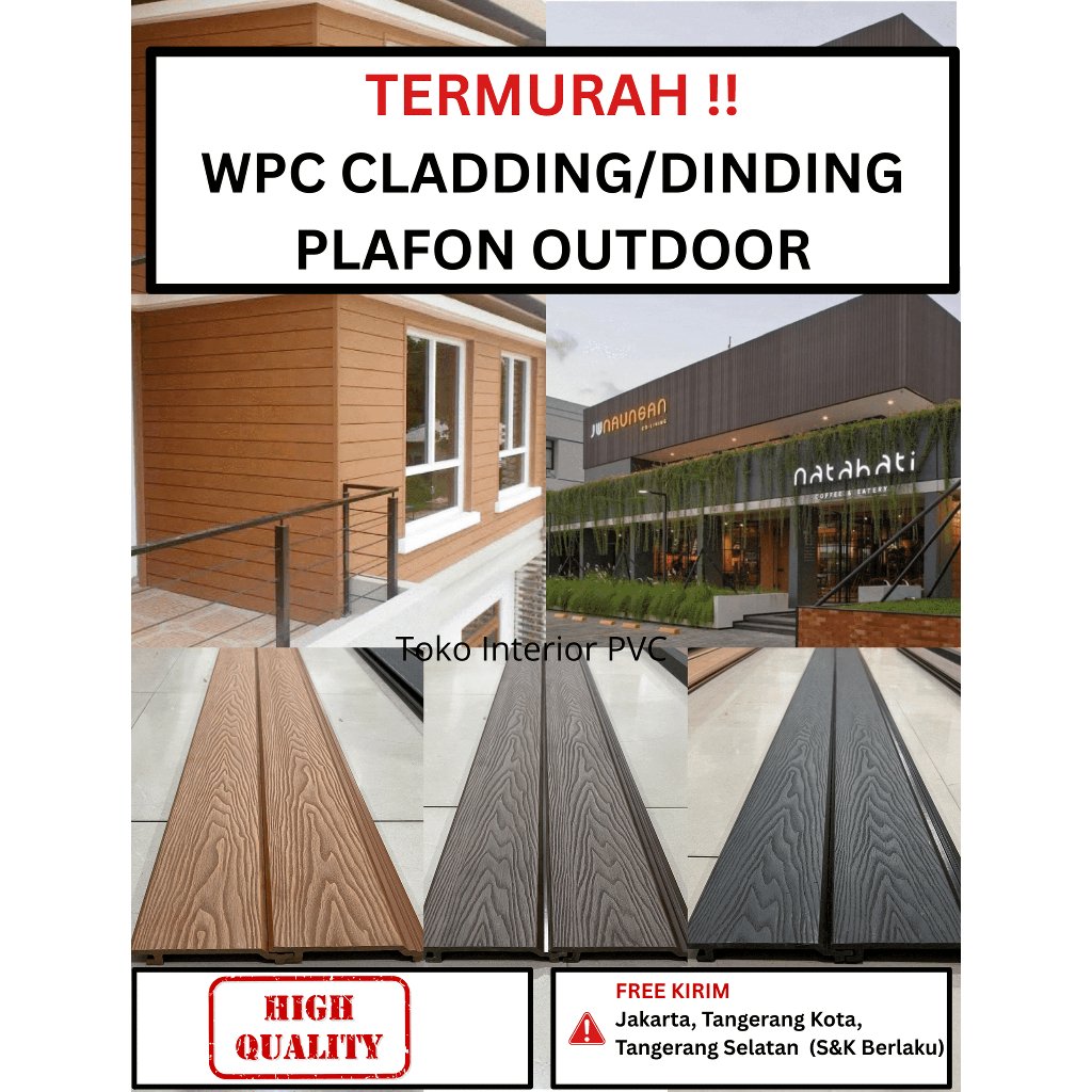 Jual Ceiling WPC Plafon Dinding Wood Panel Outdoor Wall Cladding Pagar ...