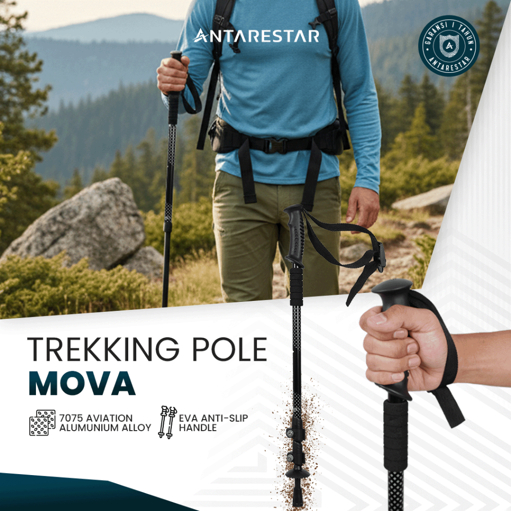 Antarestar Official - Trekking Pole Mova Tongkat Alat Hiking Outdoor Gunung Tongkat Hiking Trekking Pole Tongkat Treking Gunung