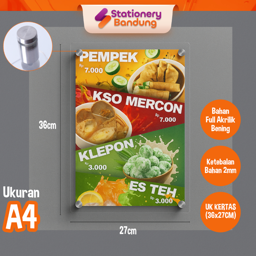 Jual Frame Akrilik A4 Bingkai Foto Poster Pajangan Dinding Display Menu ...